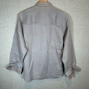 Boston Clipper Vintage Gray Taupe Utility Field Shirt Men's L 100% Cotton